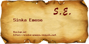 Sinka Emese névjegykártya